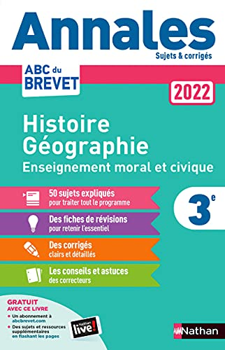Annales 2022 : Histoire-géographie, enseignement moral et civique 3e